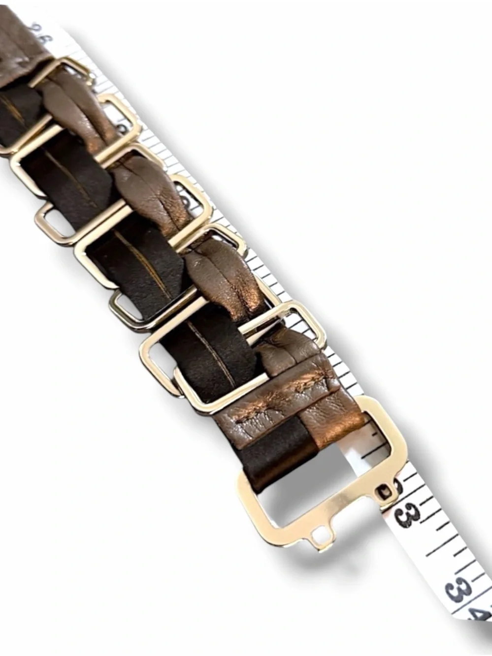 Rare ARCHIVE Chanel 2004 Runway Belt Karl Lagerfeld Era Leather & Gold 85 - Picture 9 of 16